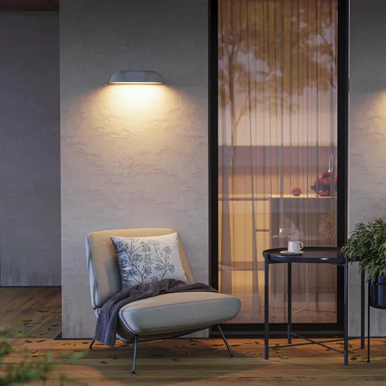 Фото #2 товара Светильник SP-BULFIN-WALL-L365-10W Warm3000 (WH, 120 deg, 230V) (Arlight, IP65 Бетон, 3 года)