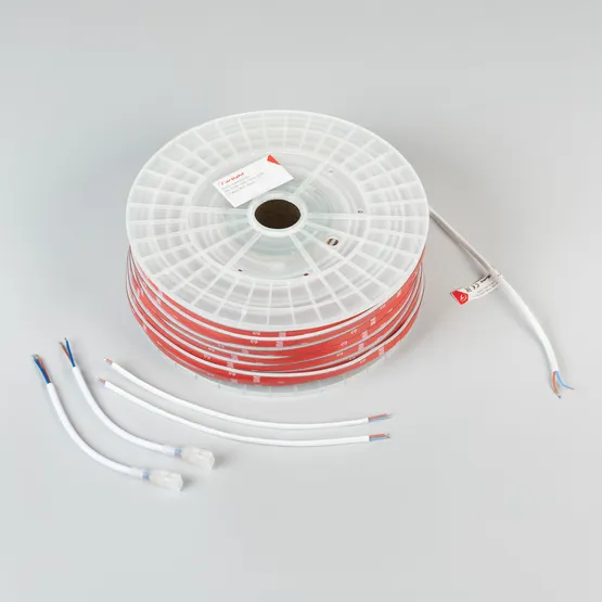 Фото #2 товара Светодиодная лента герметичная ARL-PSW-U286-10mm 230V Warm3000 (13 W/m, IP67, 50m) (Arlight, -)