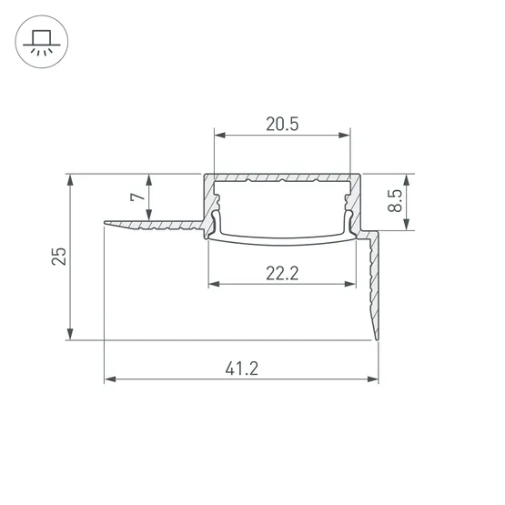 Фото #3 товара Профиль FANTOM-W20-H10-EDGE-2000 ANOD (Arlight, Алюминий)
