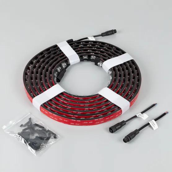 Фото #2 товара Светодиодная лента герметичная FLT-PS-A42-BLACK-23mm 24V Warm3000 (21 W/m, IP67, 30deg, 5m) (Arlight, -)