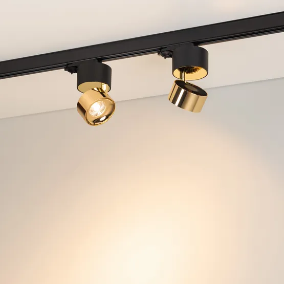 Фото #2 товара Светильник SP-PLURIO-TRACK-4TR-R77-9W Warm3000 (BK-BRS, 36 deg, 230V) (Arlight, IP20 Металл, 3 года)