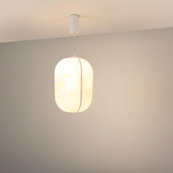 Фото #2 товара Светильник SP-SETA-HANG-L410х300-7W Warm2700 (WH, 320 deg, 230V) (Arlight, IP20 Натуральный шелк, 3 года)