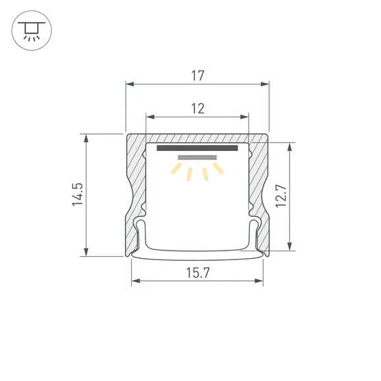 Фото #3 товара Профиль LINE-1715-2000 ANOD (Arlight, Алюминий)