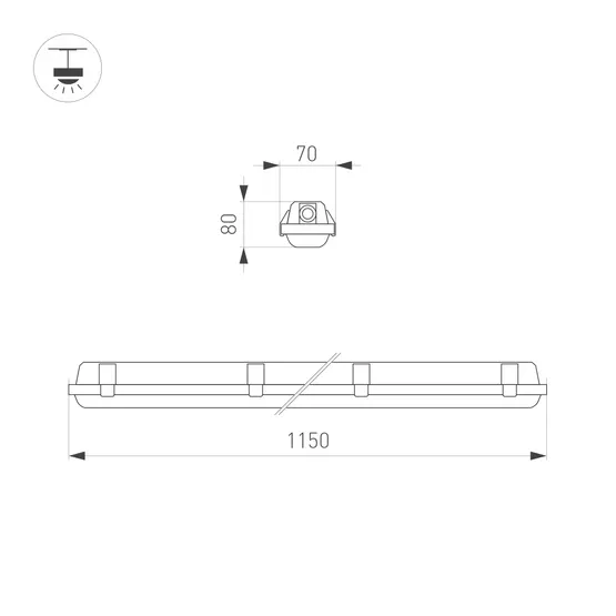 Фото #7 товара Светильник ALT-DALLAS-L1150-40W Day4000-MIX (WH, 120 deg, 230V) (Arlight, IP66 Пластик, 5 лет)