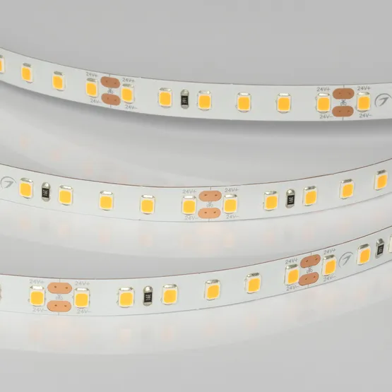 Фото #3 товара Светодиодная лента UL-A120-8mm 24V Warm2400 (9.6 W/m, IP20, 5m) (Arlight, 7 лет)