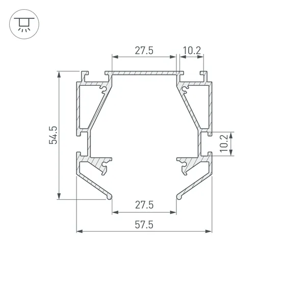 Фото #2 товара Профиль-держатель MAG-STRETCH-ORIENT-2000 (Arlight, Алюминий)