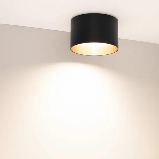 Фото #5 товара Светильник SP-BISCOTTO-R140-15W Warm3300-MIX (BK-GD, 80 deg, 230V) (Arlight, IP54 Металл, 5 лет)