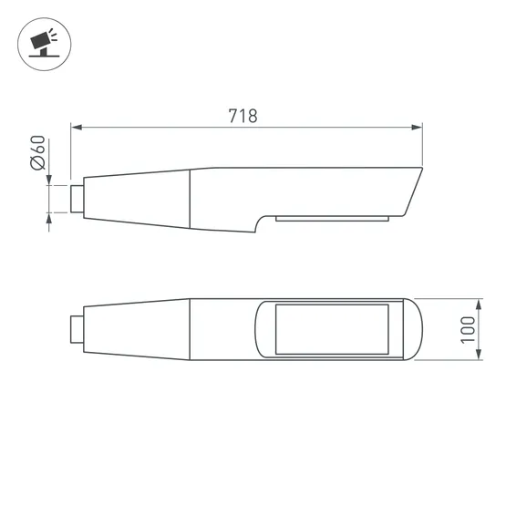 Фото #2 товара Светильник OXOR-NOXT-EMP-718x100-50W Day4000 (BK, 120 deg, 230V) IP65 (Arlight, -)