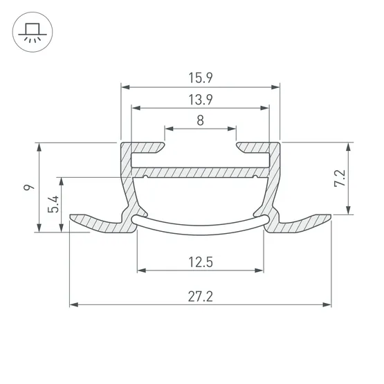 Фото #3 товара Профиль TK-F-2000 (CT) ANOD (Arlight, Алюминий)