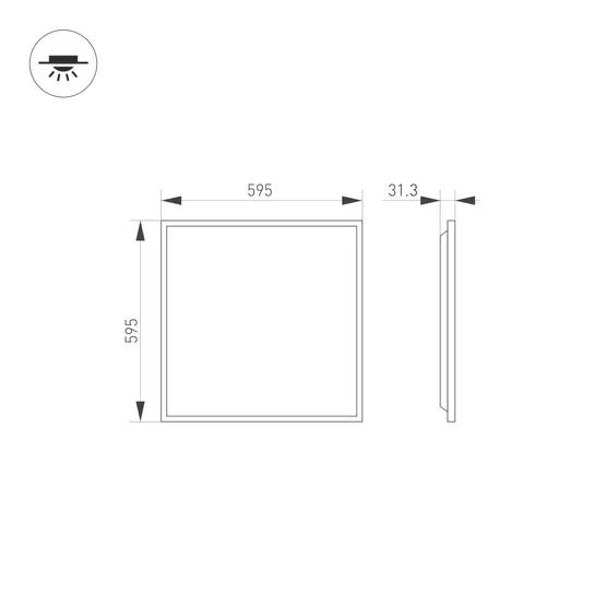 Фото #5 товара Светильник DL-TITAN-S600x600-40W Day4000 (WH, 120 deg, CRI90, 230V) (Arlight, IP54 Металл, 5 лет)