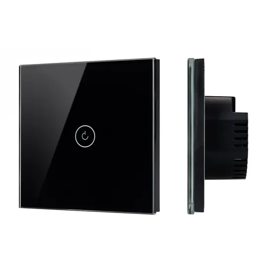 Фото #1 товара Выключатель сенсорный SWT-OMALI-S01-ZB-BK (250V, 10A, Zigbee) (Arlight, Стекло)