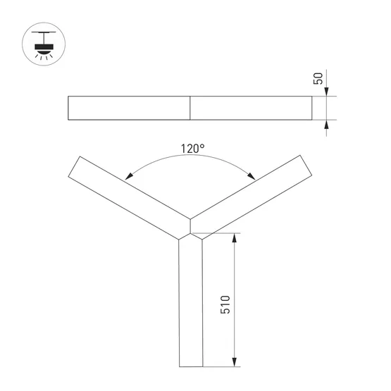 Фото #3 товара Светильник SP-RAYS-3-HANG-5050-510-35W Day4000 (RAL9005, 120 deg, 230V) IP33 1730lm (Arlight, Металл)