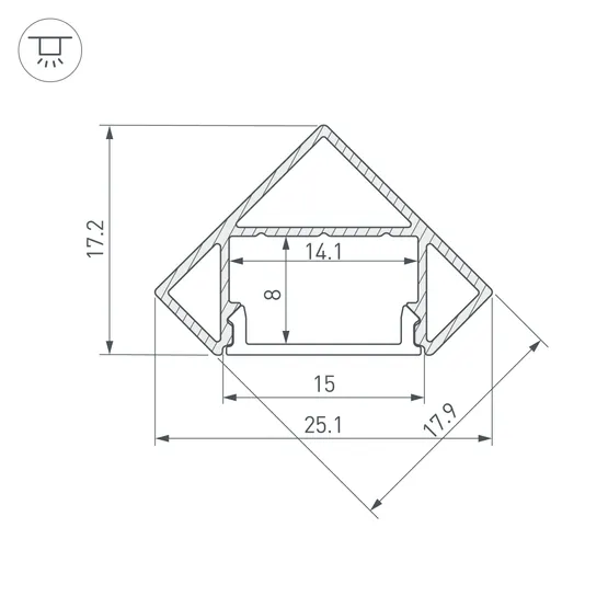 Фото #3 товара Профиль SL-KANT-H18-2000 BLACK (Arlight, Алюминий)