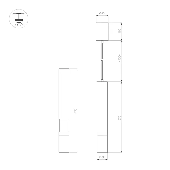 Фото #11 товара Светильник SP-ARTEMIS-HANG-P-R60-15W Warm3300-MIX (WH, 8-80 deg, 230V, TRIAC) (Arlight, IP20 Металл, 5 лет)
