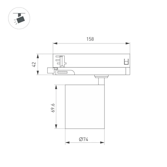 Фото #6 товара Светильник LGD-DYKE-4TR-R75-16W Warm3000 (BK, 20 deg, 230V) (Arlight, IP20 Металл, 5 лет)