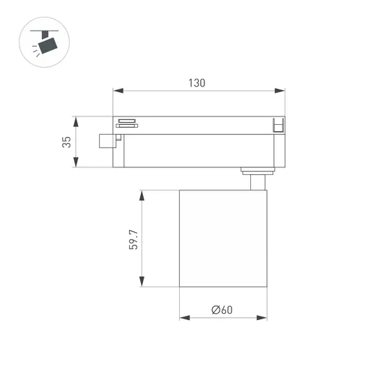 Фото #6 товара Светильник LGD-DYKE-2TR-R60-8W Warm3000 (BK, 20 deg, 230V) (Arlight, IP20 Металл, 5 лет)