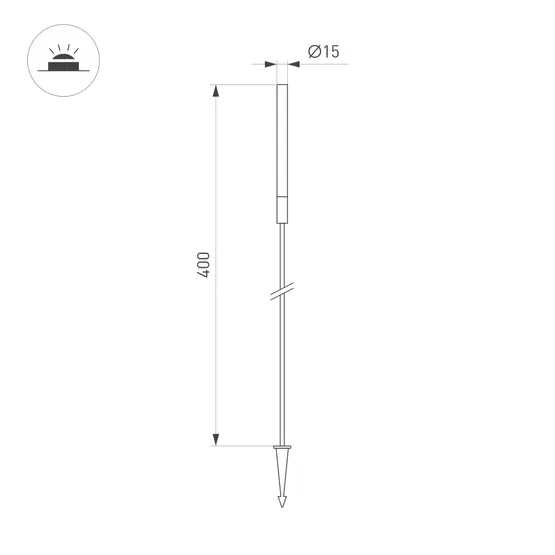 Фото #3 товара Светильник KT-CATALI-BOLL-H400-0.5W Warm3000 (BK, 160 deg, 24V) (Arlight, IP65 Металл, 3 года)
