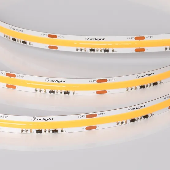 Фото #2 товара Светодиодная лента COB-X560-10mm 24V Dim-To-Warm (14 W/m, IP20, 5m) (Arlight, Dim-To-Warm)