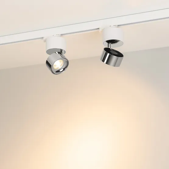 Фото #2 товара Светильник SP-PLURIO-TRACK-4TR-R77-9W Warm3000 (WH-CHR, 36 deg, 230V) (Arlight, IP20 Металл, 3 года)