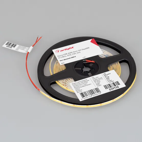 Фото #2 товара Светодиодная лента COB-X400-5mm 24V Day4000 (7.2 W/m, IP20, CSP, 5m) (Arlight, -)