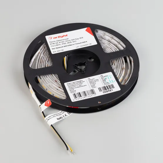 Фото #3 товара Светодиодная лента герметичная RTW-SE-A140-10mm 24V Day-MIX (14.4 W/m, IP65, 2835, 5m) (Arlight, Изменяемая ЦТ)