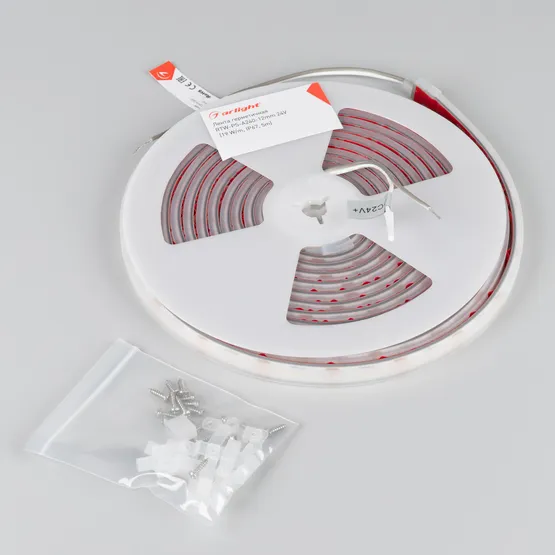 Фото #3 товара Светодиодная лента герметичная RTW-PS-A240-12mm 24V Warm2700 (19 W/m, IP67, 5m) (Arlight, CRI>90)