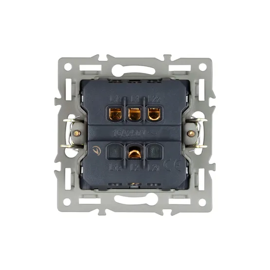 Фото #3 товара Механизм выключателя двухклавишный непроходной SWT-MK02-PL-GR (250V, 16A) (Arlight, -)