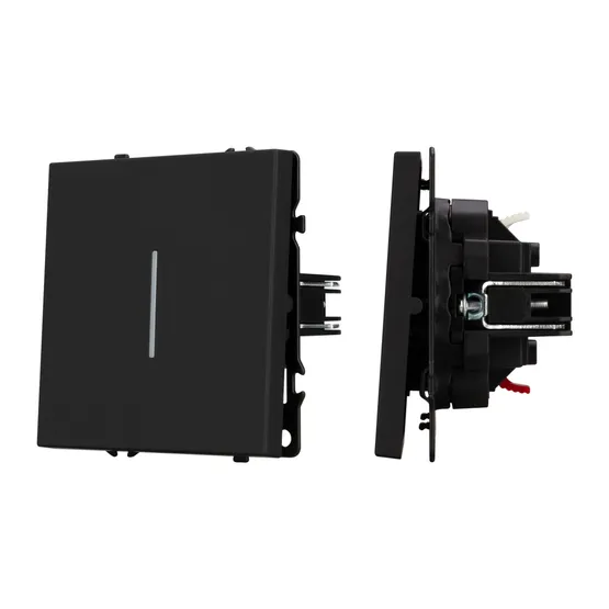 Фото #1 товара Механизм выключателя одноклавишный непроходной LED SWT-NOBE-MK01-SFPL-L-BK (230V, 10A) (Arlight, -)