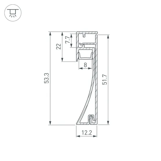 Фото #3 товара Профиль PLINTUS-H54-2000 BLACK (Arlight, Алюминий)