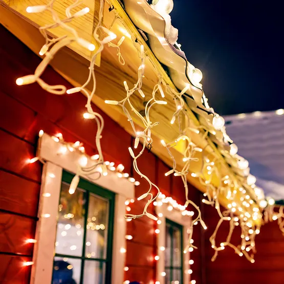 Фото #2 товара Гирлянда ARD-ICICLE-CLASSIC-5000x500-BLACK-160LED-STD Warm (230V, 10W, IP65) (Ardecoled, -)