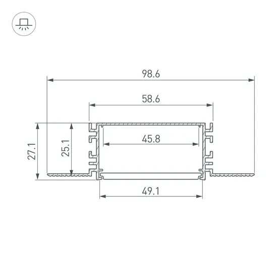 Фото #3 товара Профиль FANTOM-W49-2000 ANOD (Arlight, Алюминий)