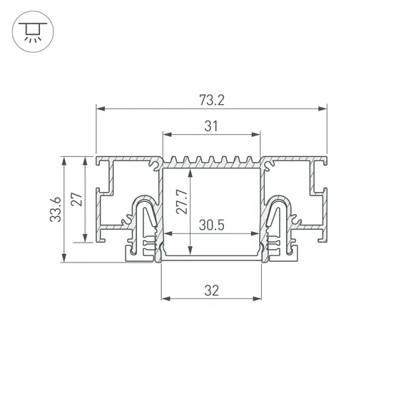 Фото #4 товара Профиль STRETCH-32-CEIL-CENTER-2000 BLACK (Arlight, Алюминий)