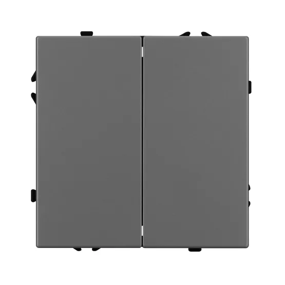 Фото #2 товара Механизм выключателя двухклавишный проходной SWT-NOBE-MKP2-SFPL-GR (230V, 10A) (Arlight, -)